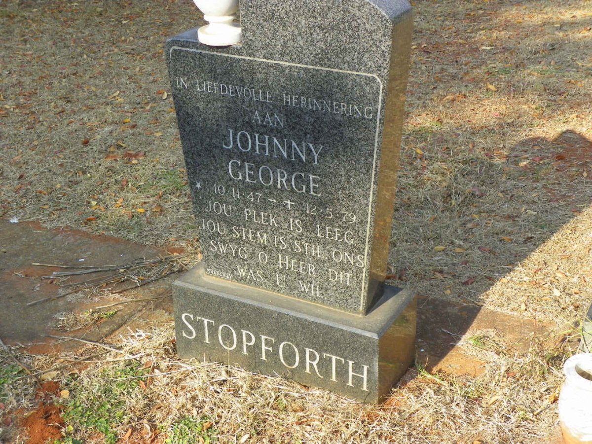 STOPFORTH Johnny George 1947-1979