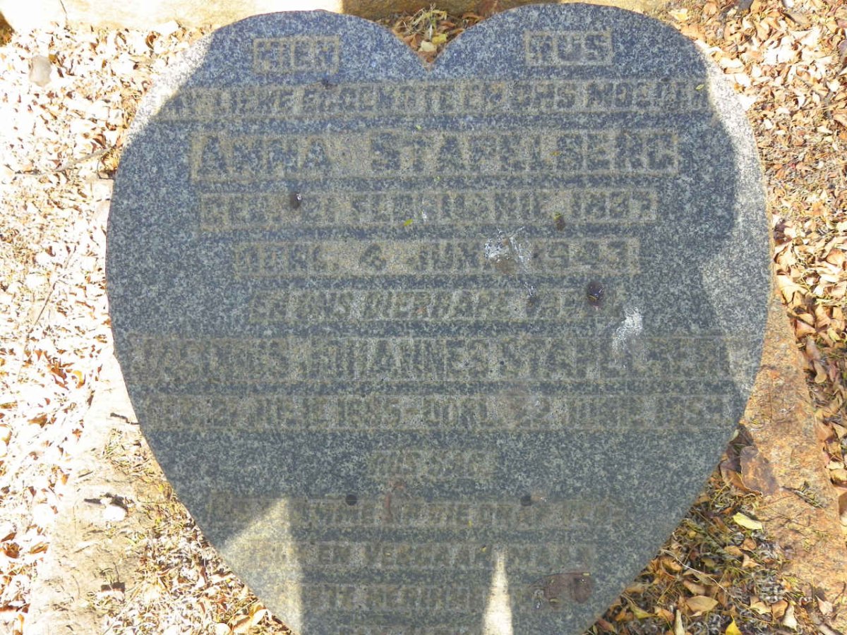 STAPELBERG Jacobus Johannes 1885-195? &amp; Anna 1887-1943