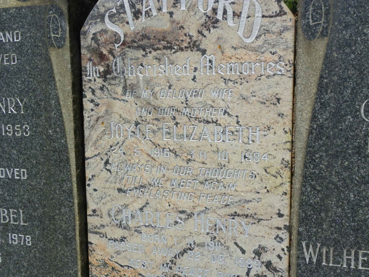 STAFFORD Charles Henry 1911-1989 &amp; Joyce Elizabeth 1916-1984