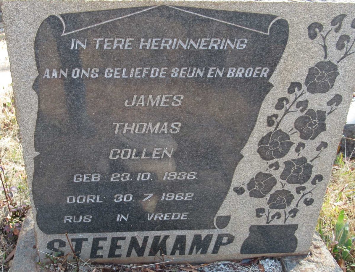 STEENKAMP James Thomas Collen 1936-1962