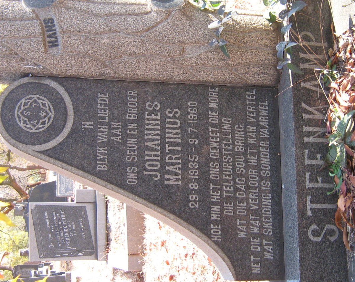 STEENKAMP Johannes Martinus 1935-1960