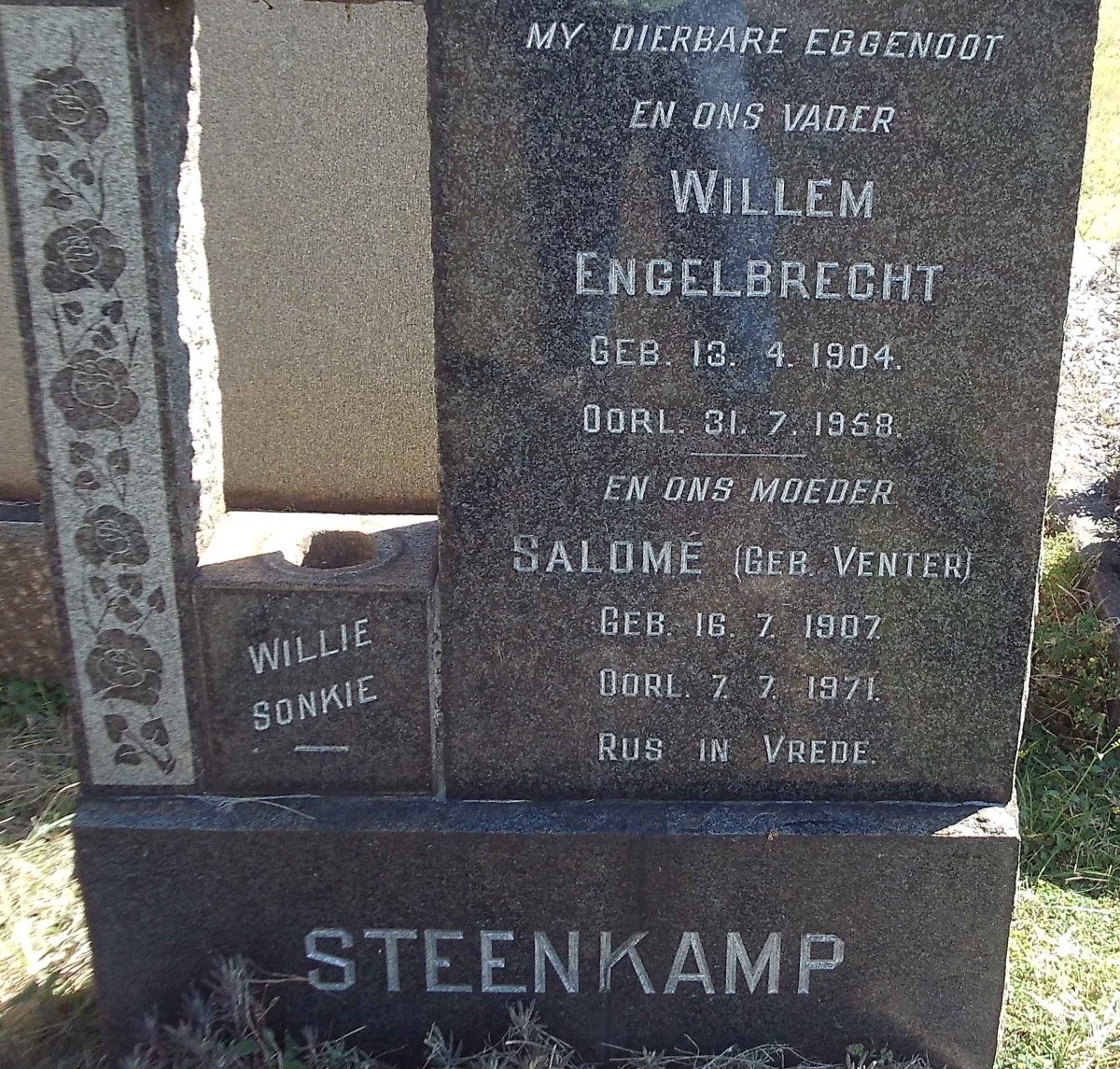 STEENKAMP Willem Engelbrecht 1904-1958 &amp; Salomé VENTER 1907-1971