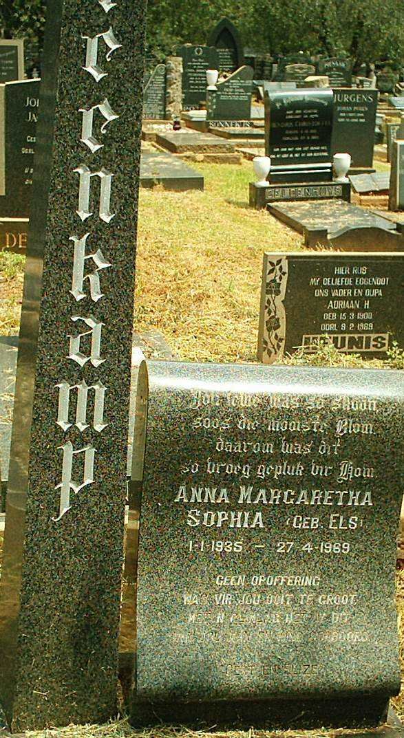 STEENKAMP Anna Margaretha Sophia nee ELS 1935-1969