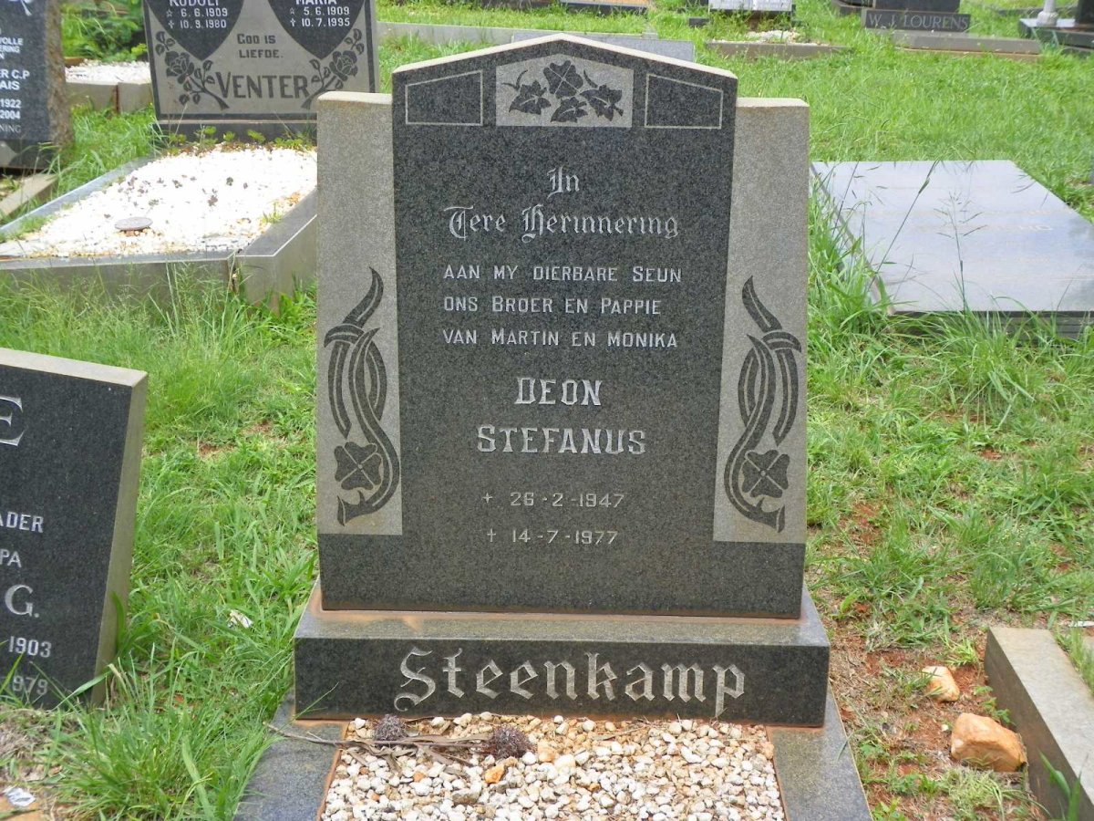 STEENKAMP Deon Stefanus 1947-1977