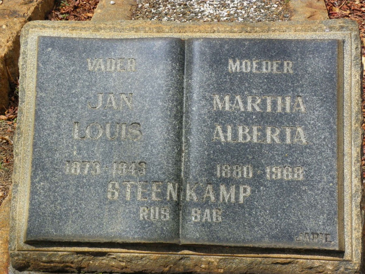 STEENKAMP Jan Louis 1873-1943 &amp; Martha Alberta 1880-1968