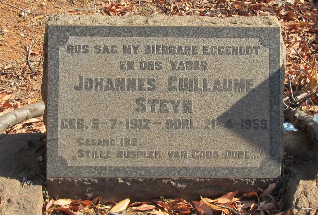 STEYN Johannes Guilaume 1912-1959