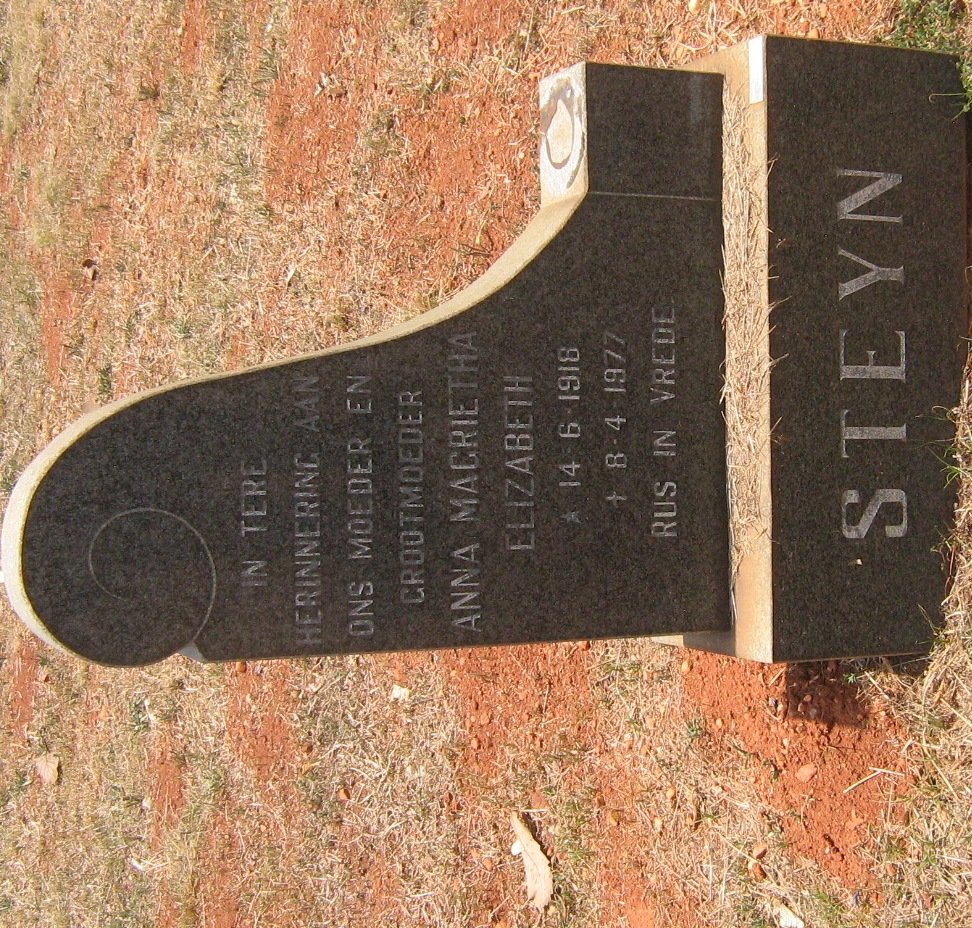 STEYN Anna Magrietha Elizabeth 1918-1977
