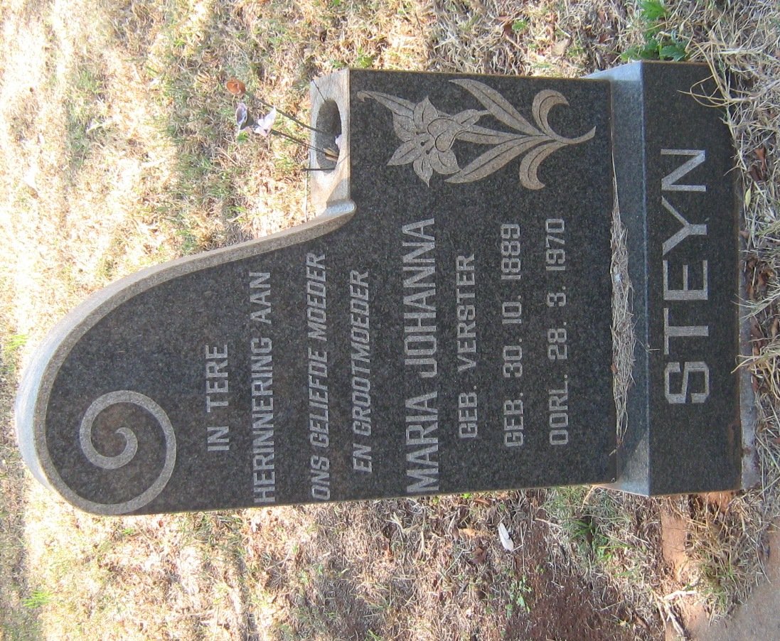 STEYN Maria Johanna nee VERSTER 1889-1970