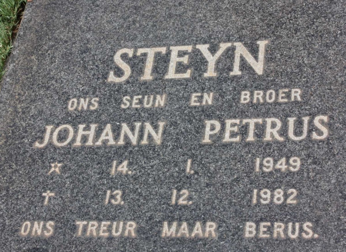 STEYN Johann Petrus 1949-1982