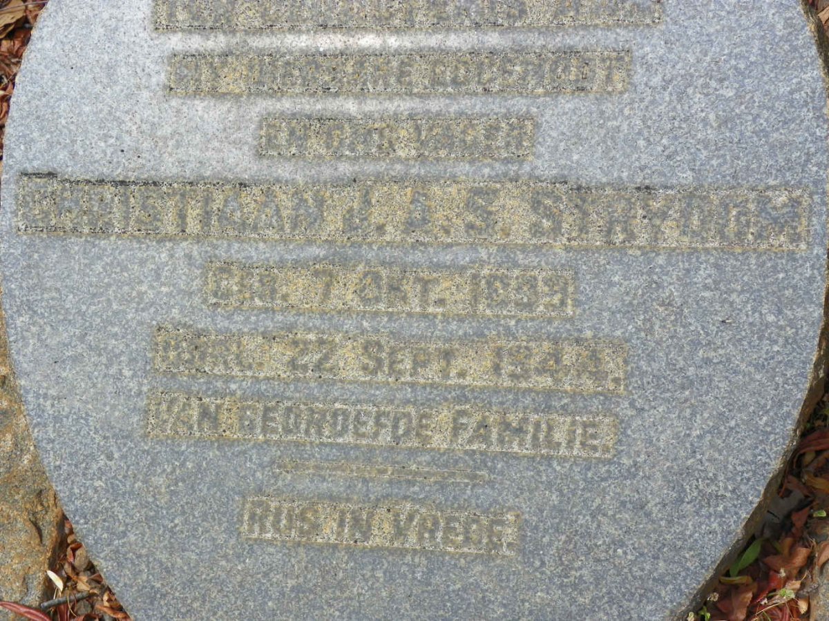 STRYDOM Christiaan J.A.S. 1899-1944