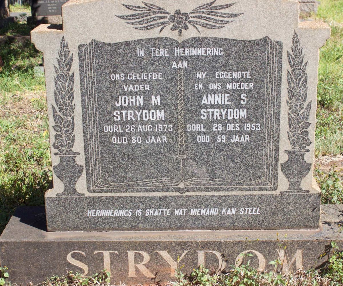 STRYDOM John M. -1973 &amp; Annie S. -1953
