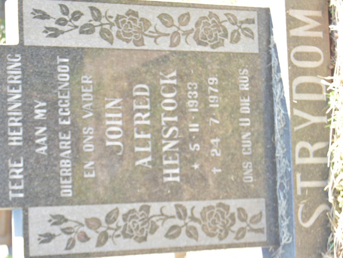 STRYDOM John Alfred Henstock 1933-1979