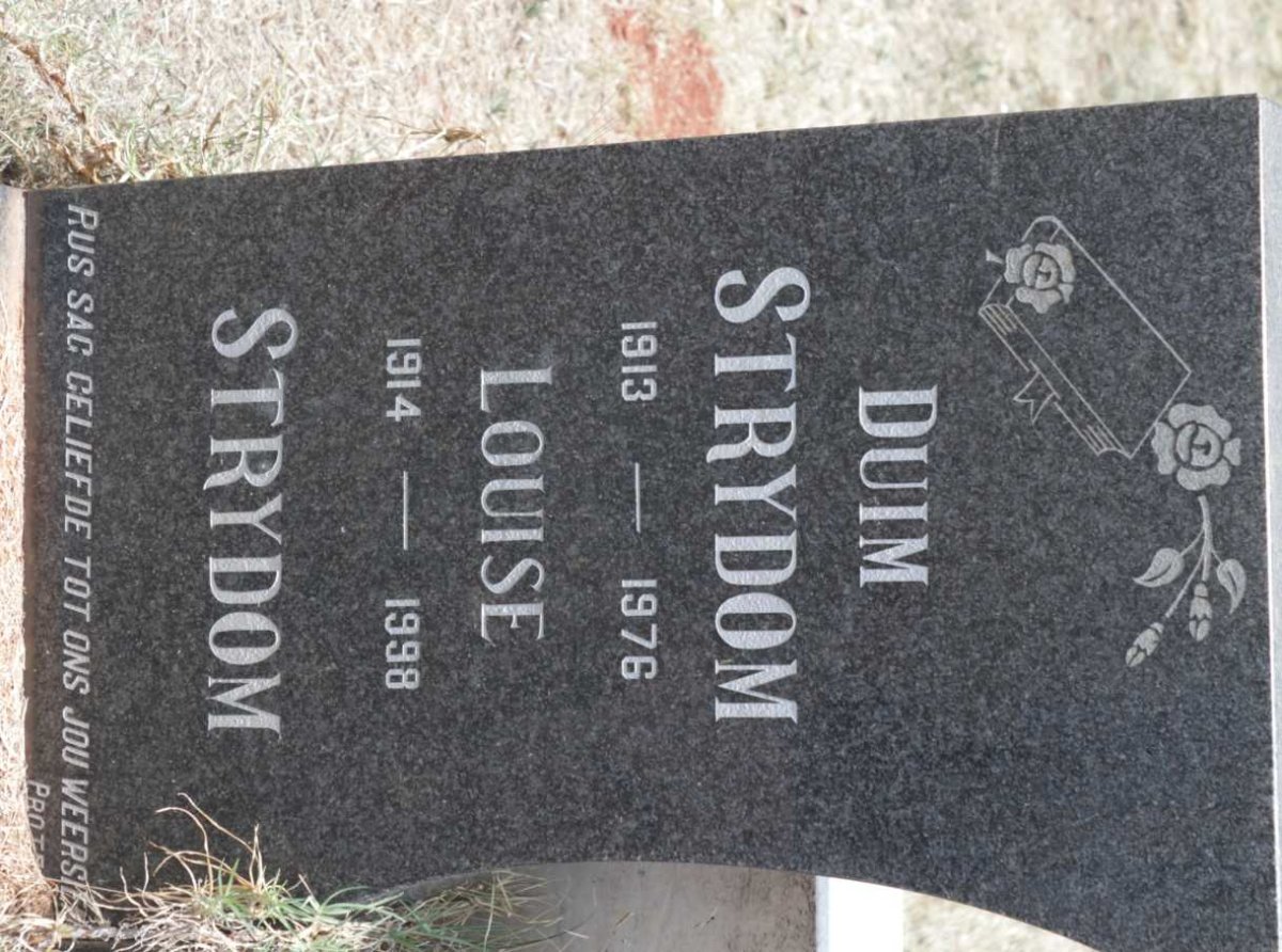 STRYDOM Duim 1913-1976 &amp; Louise 1914-1998