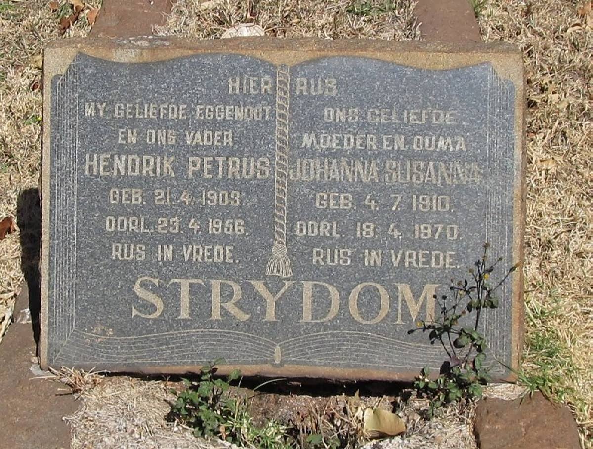 STRYDOM Hendrik Petrus 1903-1956 &amp; Johanna Susanna 1910-1970
