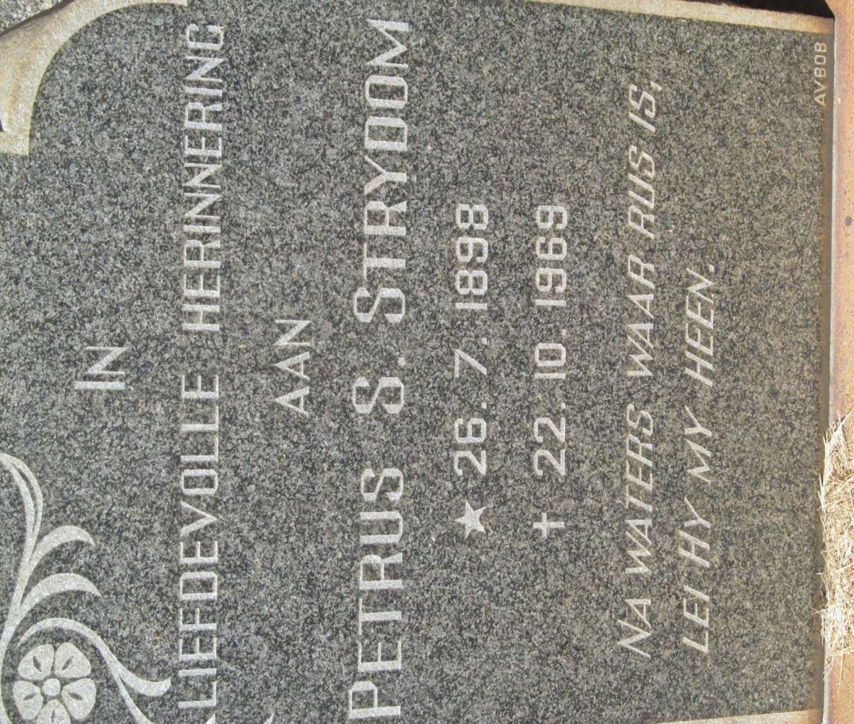 STRYDOM Petrus S. 1898-1969