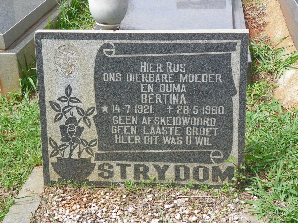 STRYDOM Bertina 1921-1980
