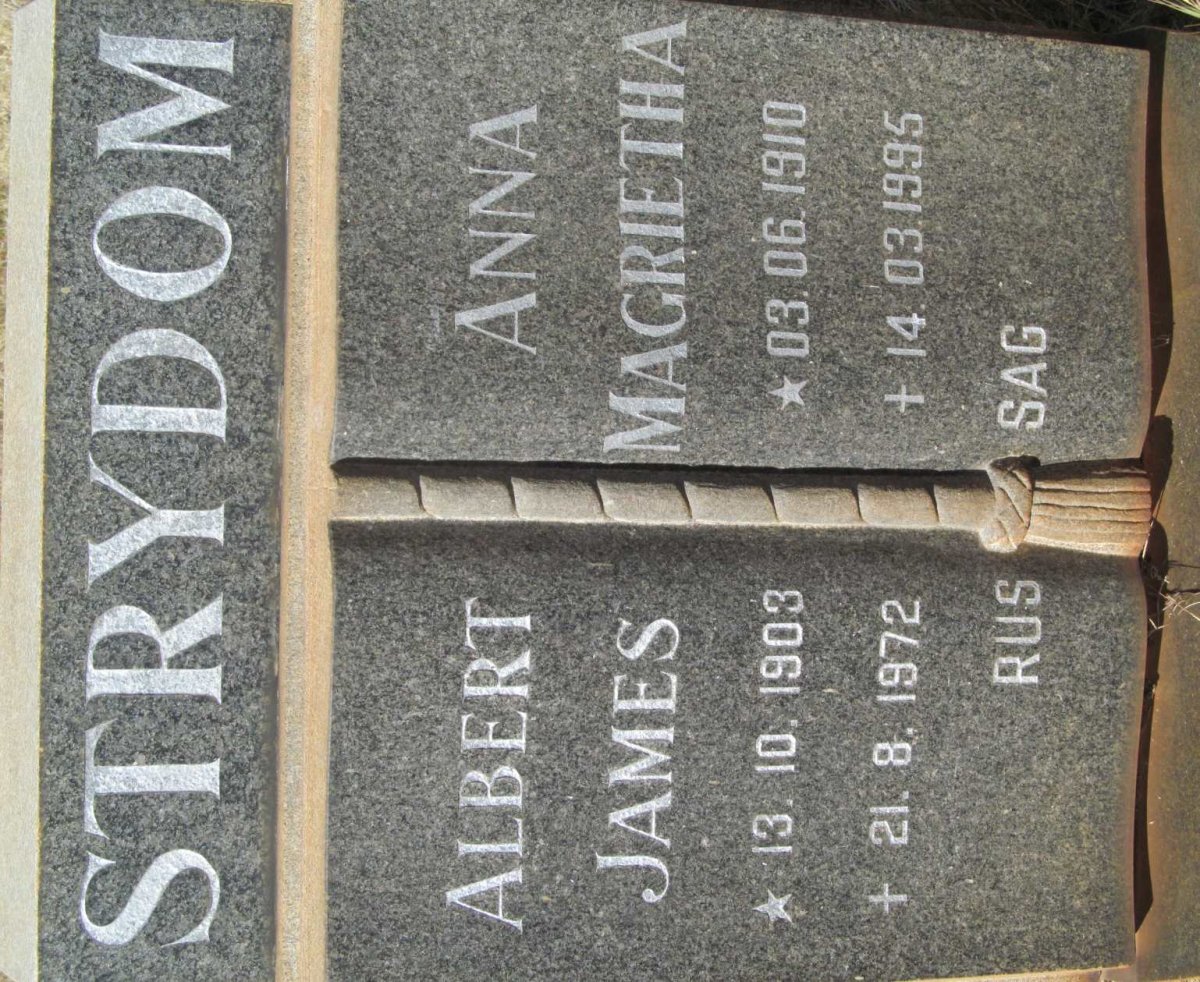 STRYDOM Albert James 1903-1972 &amp; Anna Magrietha 1910-1995