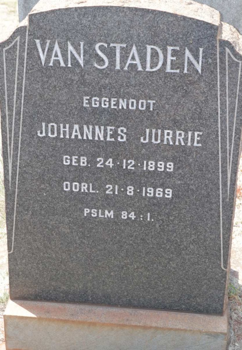 STADEN Johannes Jurrie, van 1899-1969