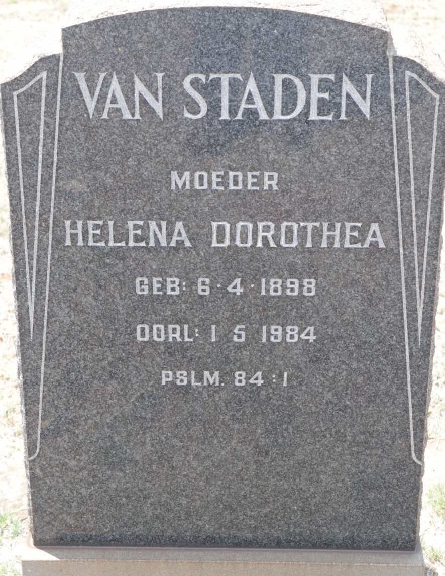 STADEN Helena Dorothea, van 1898-1984