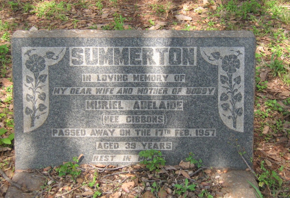 SUMMERTON Muriel Adelaide nee GIBBONS -1957
