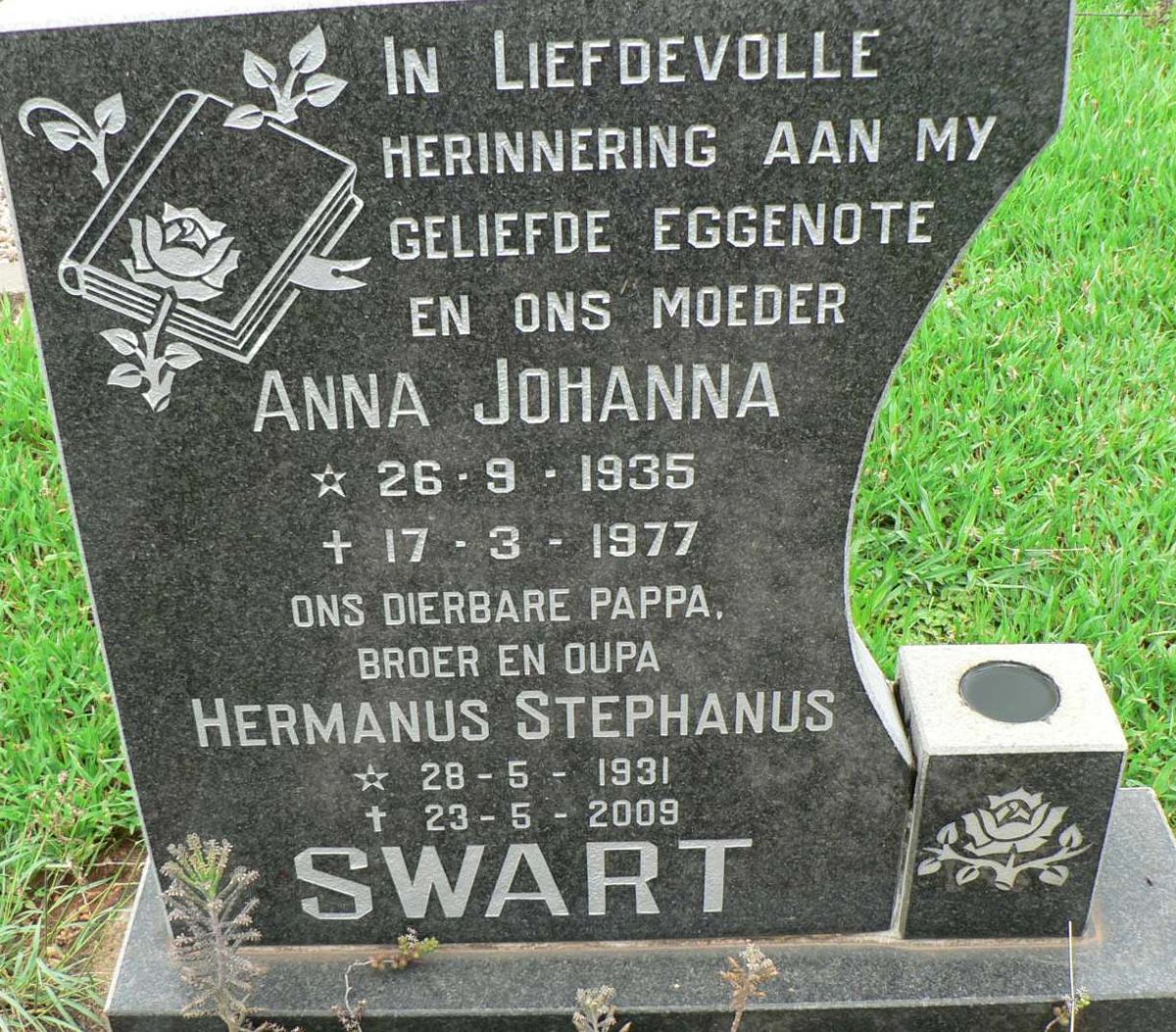 SWART Hermanus Stephanus 1931-2009 &amp; Anna Johanna 1935-1977