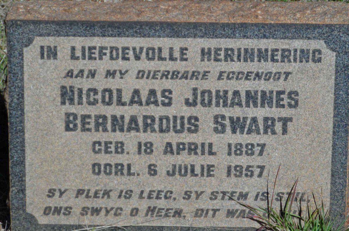 SWART Nicolaas Johannes Bernardus 1887-1957
