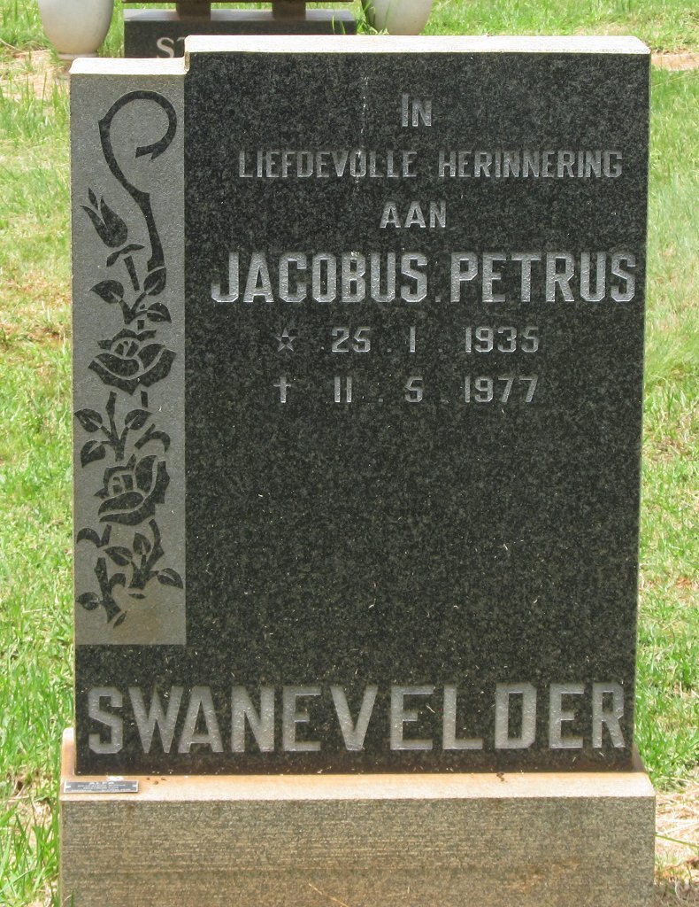 SWANEVELDER Jacobus Petrus 1935-1977