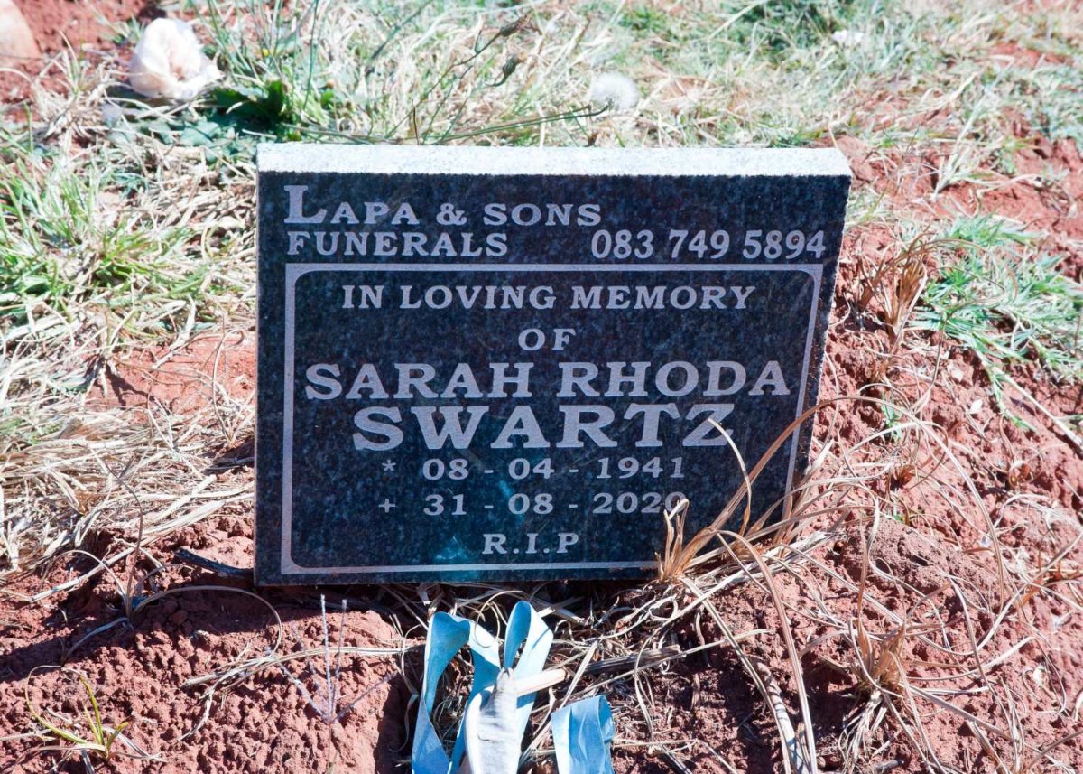 SWARTZ Sarah Rhoda 1941-2020