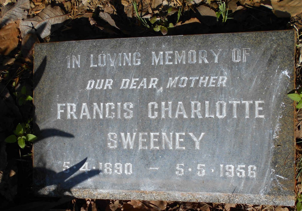 SWEENEY Francis Charlotte 1890-1956