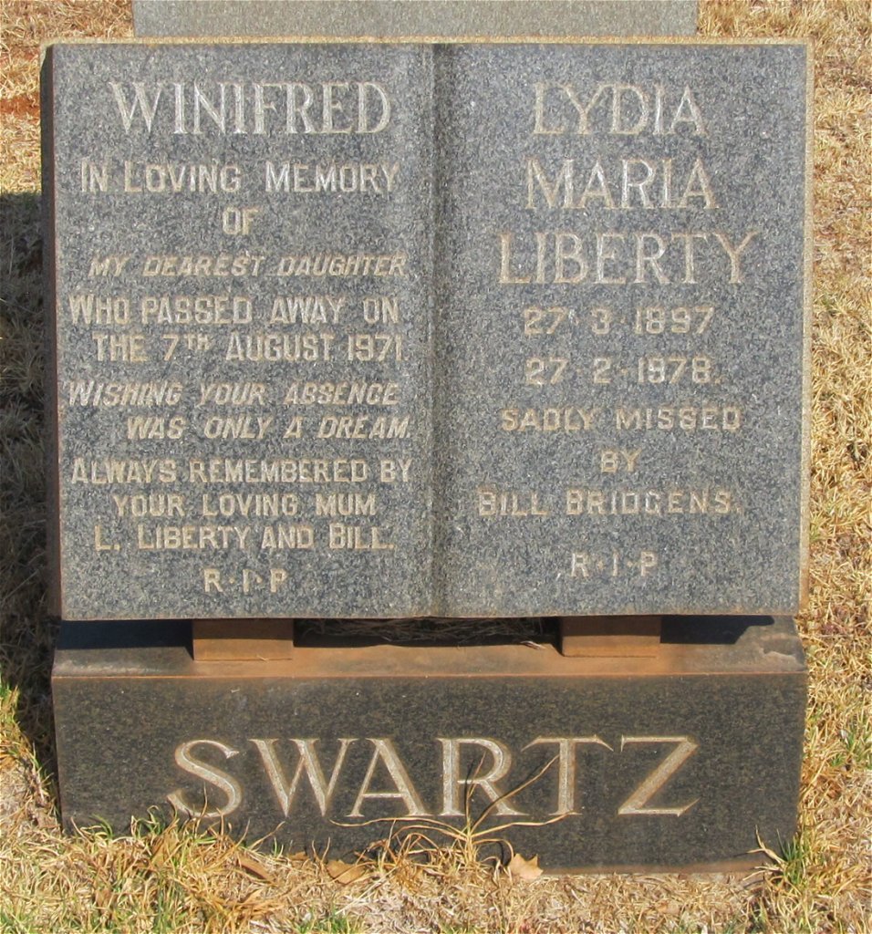 SWARTZ Lydia Maria Liberty 1897-1978 :: SWARTS Winifred -1971