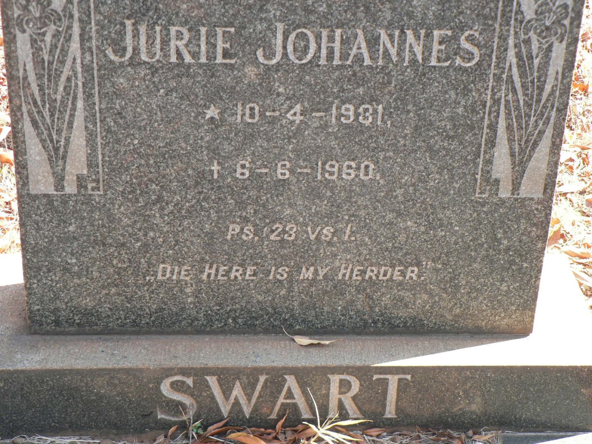 SWART Jurie Johannes 1931-1960