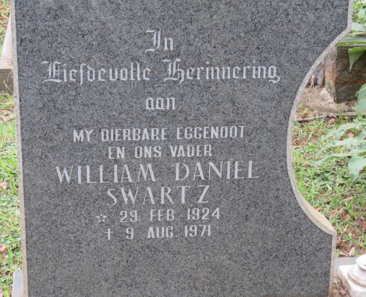 SWARTZ William Daniel 1924-1971