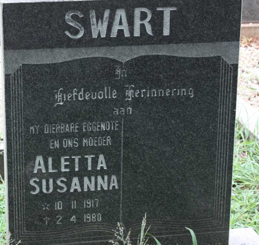 SWART Aletta Susanna 1917-1980