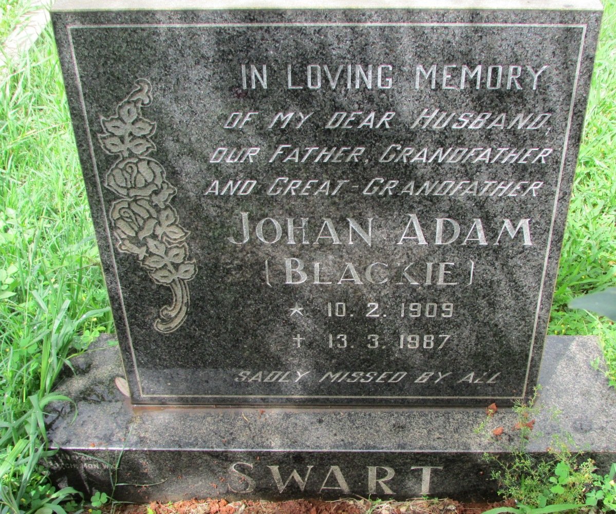 SWART Johan Adam 1909-1987