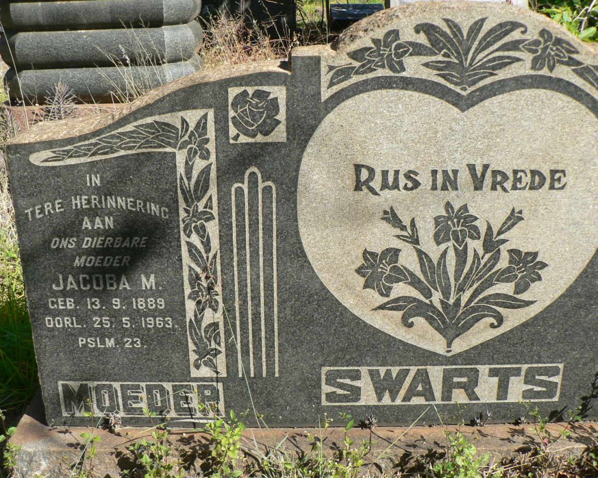 SWARTS Petrus J.J. 1887-1955 &amp; Jacoba M. 1889-1963