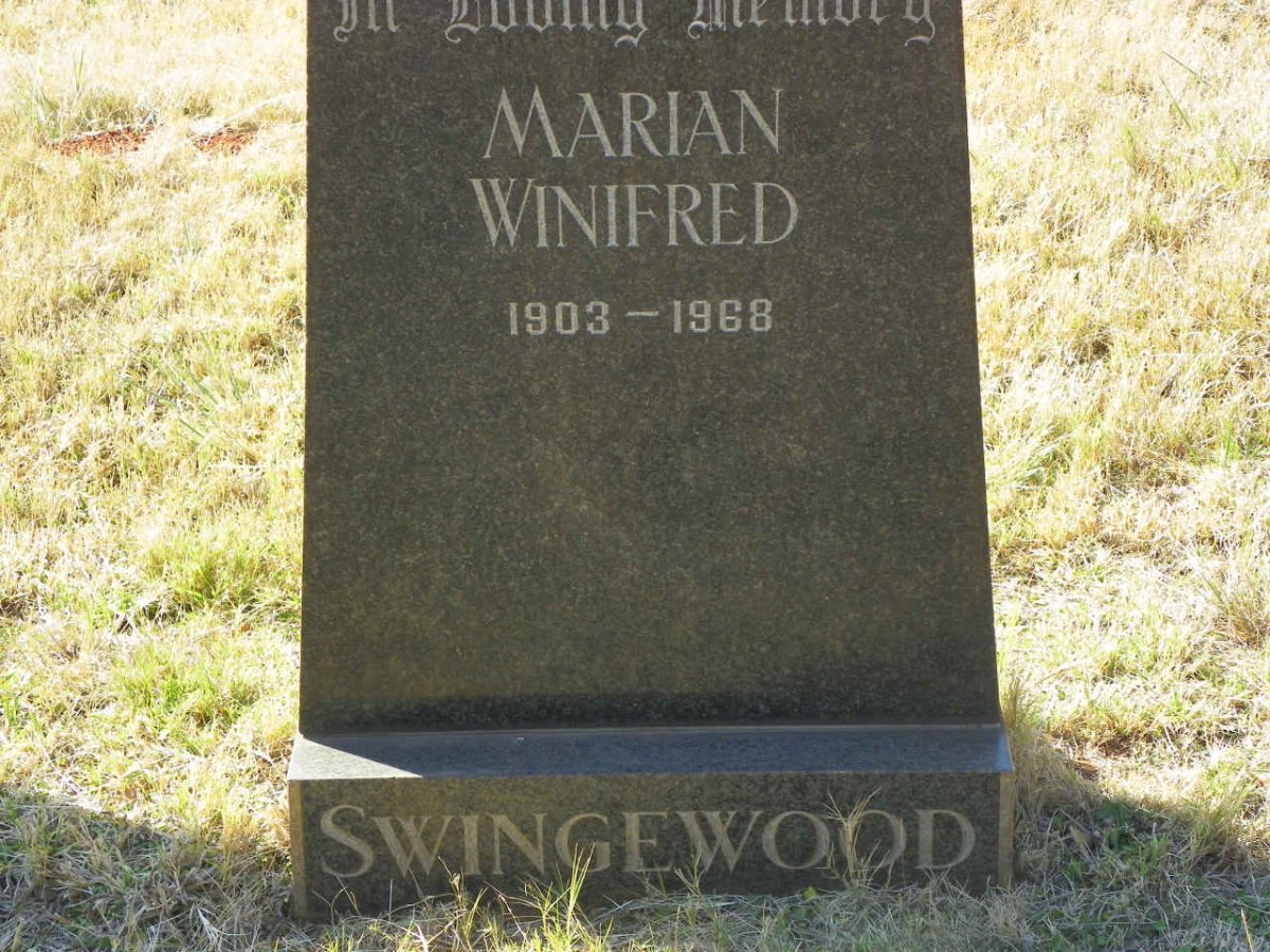 SWINGEWOOD Marian Winifred 1903-1968