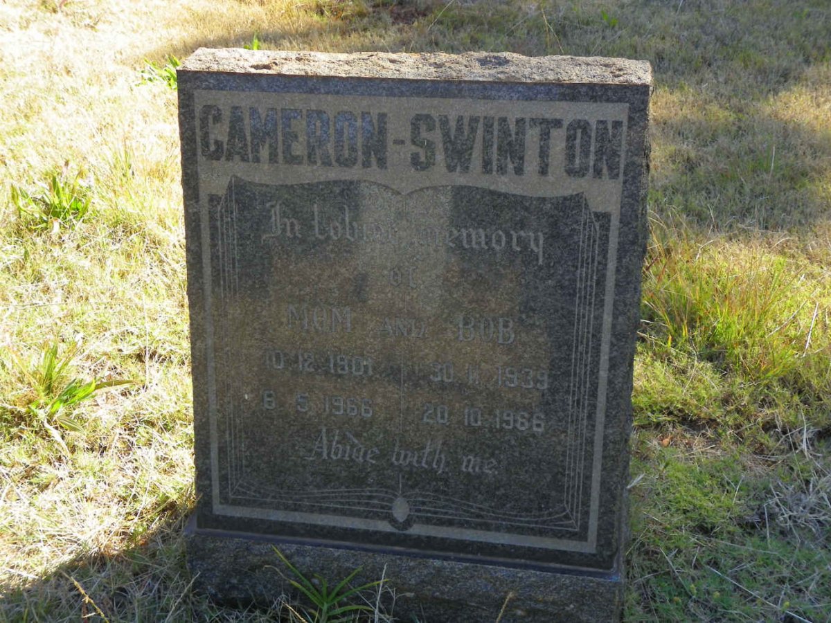 SWINTON Mom, CAMERON 1901-1966 :: CAMERON-SWINTON Bob 1939-1966