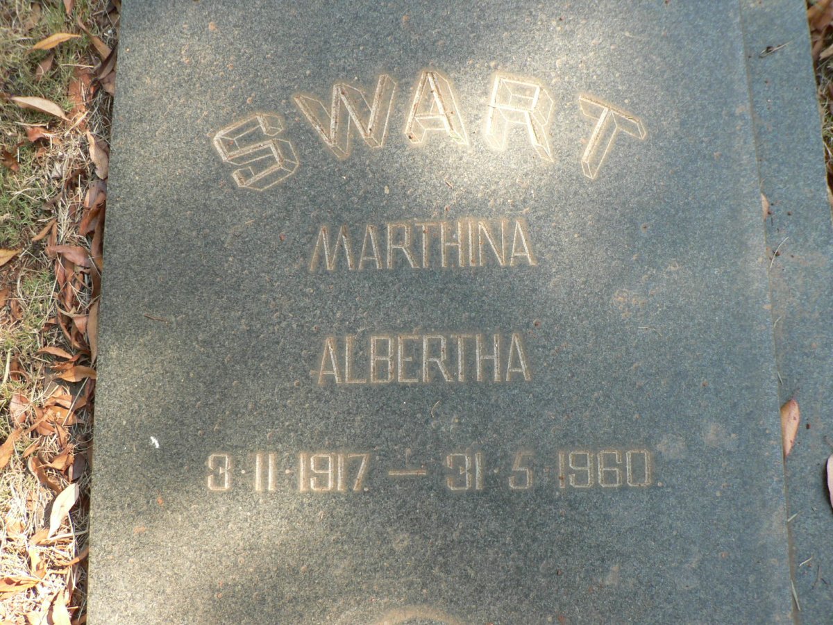 SWART Marthina Albertha 1917-1960