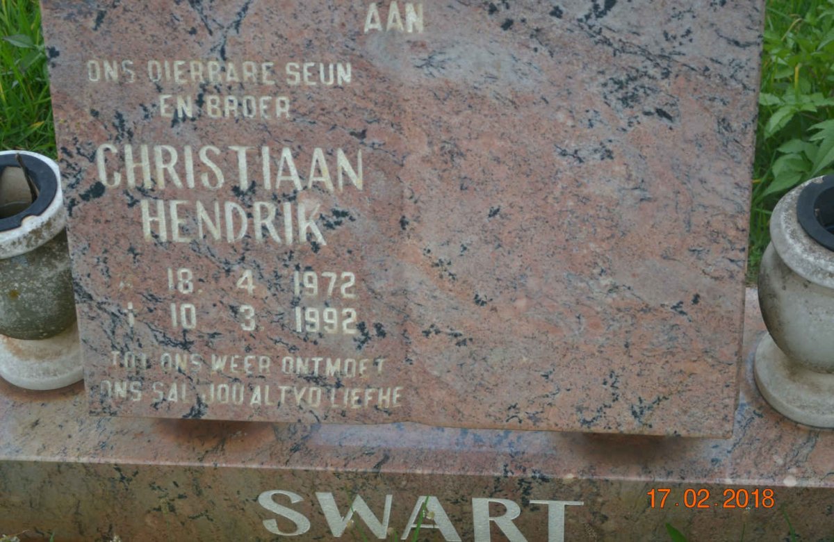 SWART Christiaan Hendrik 1972-1992