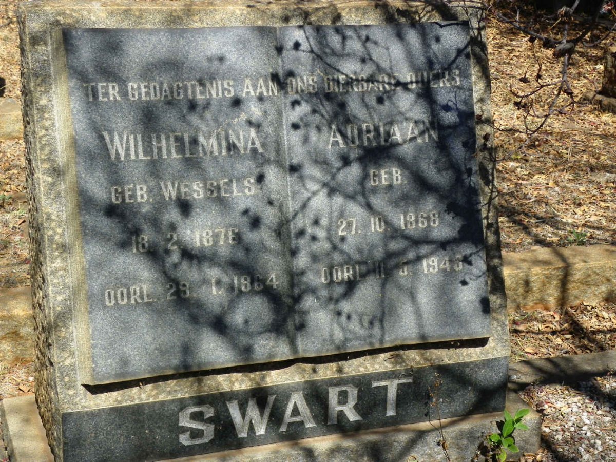 SWART Adriaan 1868-1945 &amp; Wilhelmina WESSELS 1876-1964