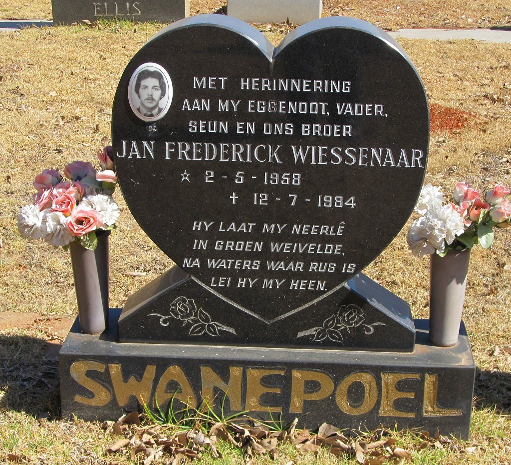 SWANEPOEL Jan Frederick Wiessenaar 1958-1984