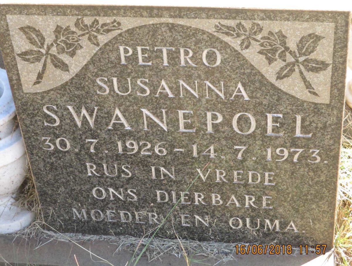 SWANEPOEL Petro Susanna 1926-1973