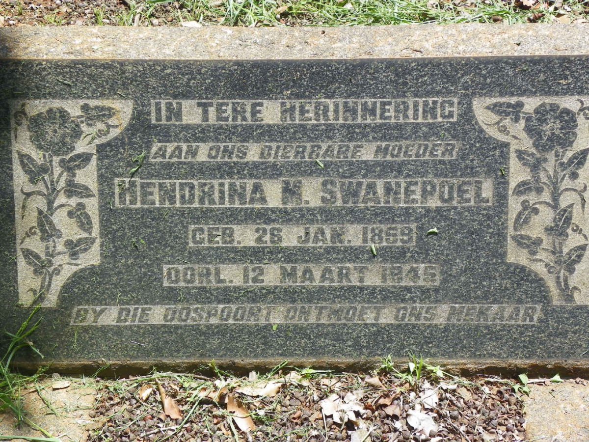 SWANEPOEL Hendrina M. 1859-1945