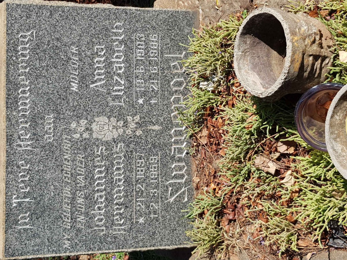 SWANEPOEL Johannes Hermanus 1897-1959 &amp; Anna Elizabeth 1903-1986