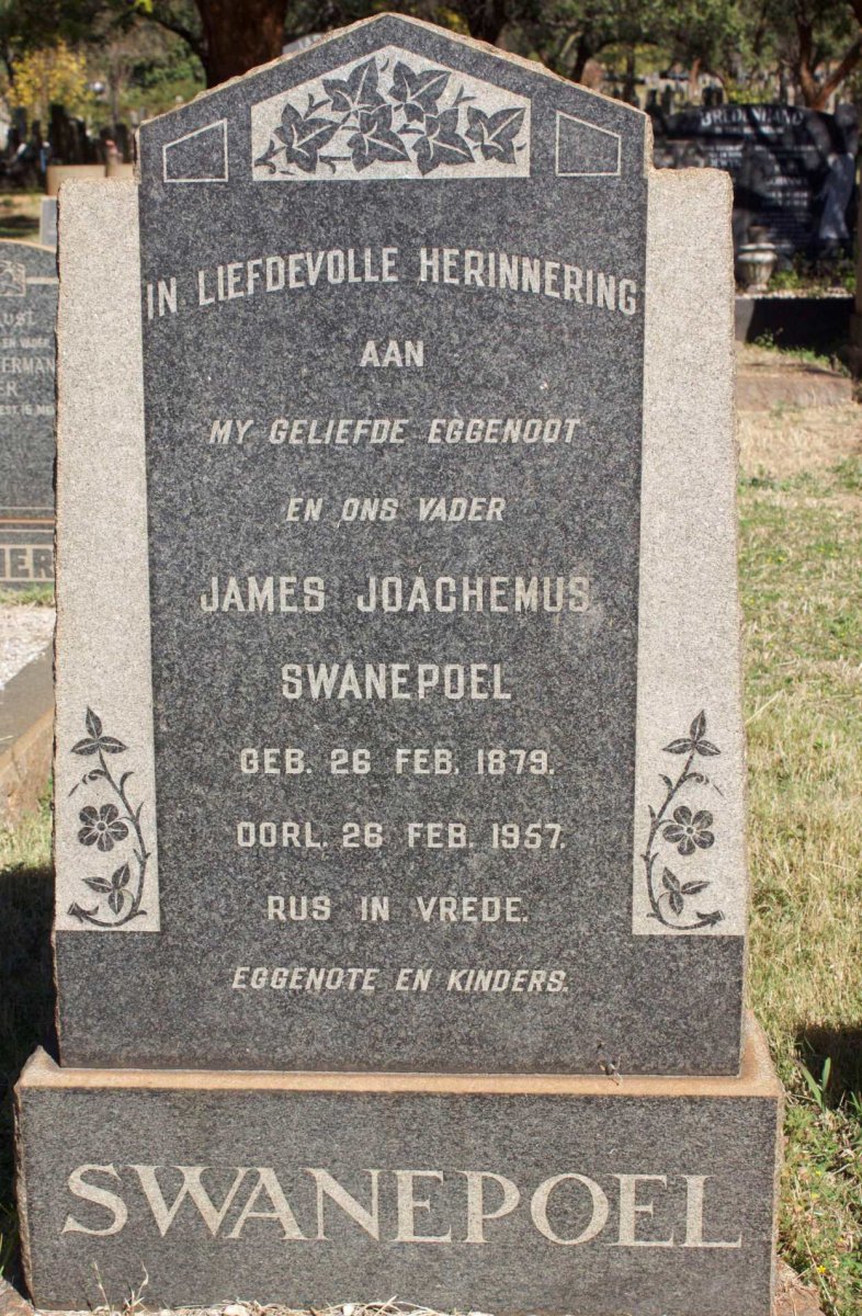 SWANEPOEL James Joachemus 1879-1957