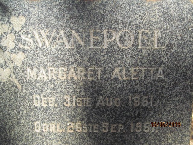 SWANEPOEL Margaret Aletta 1951-1951