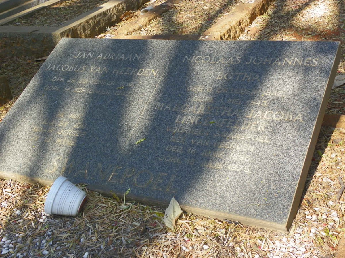 SWANEPOEL Nicolaas Johannes Botha 1882-1943 &amp; Margaretha Jacoba LINGENFELDER voorheen SWANEPOEL nee VAN HEERDEN 1896-1975