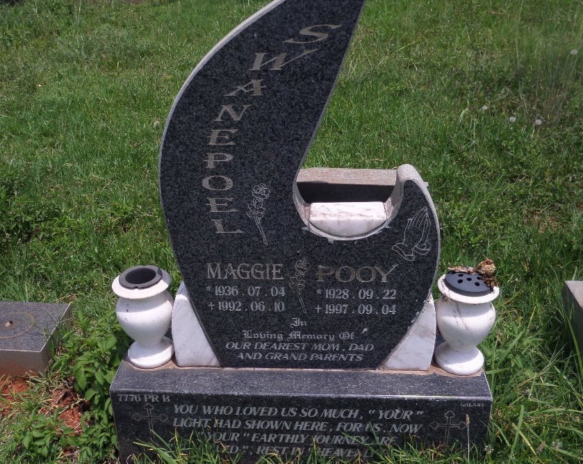 SWANEPOEL Pooy 1928-1997 &amp; Maggie 1936-1992