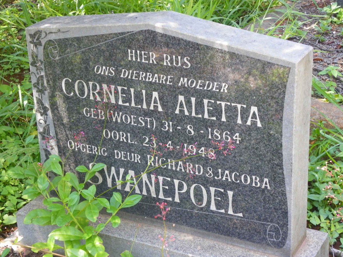 SWANEPOEL Cornelia Aletta nee WOEST 1864-1948