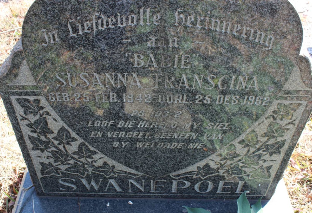 SWANEPOEL Susanna Franscina 1942-1962
